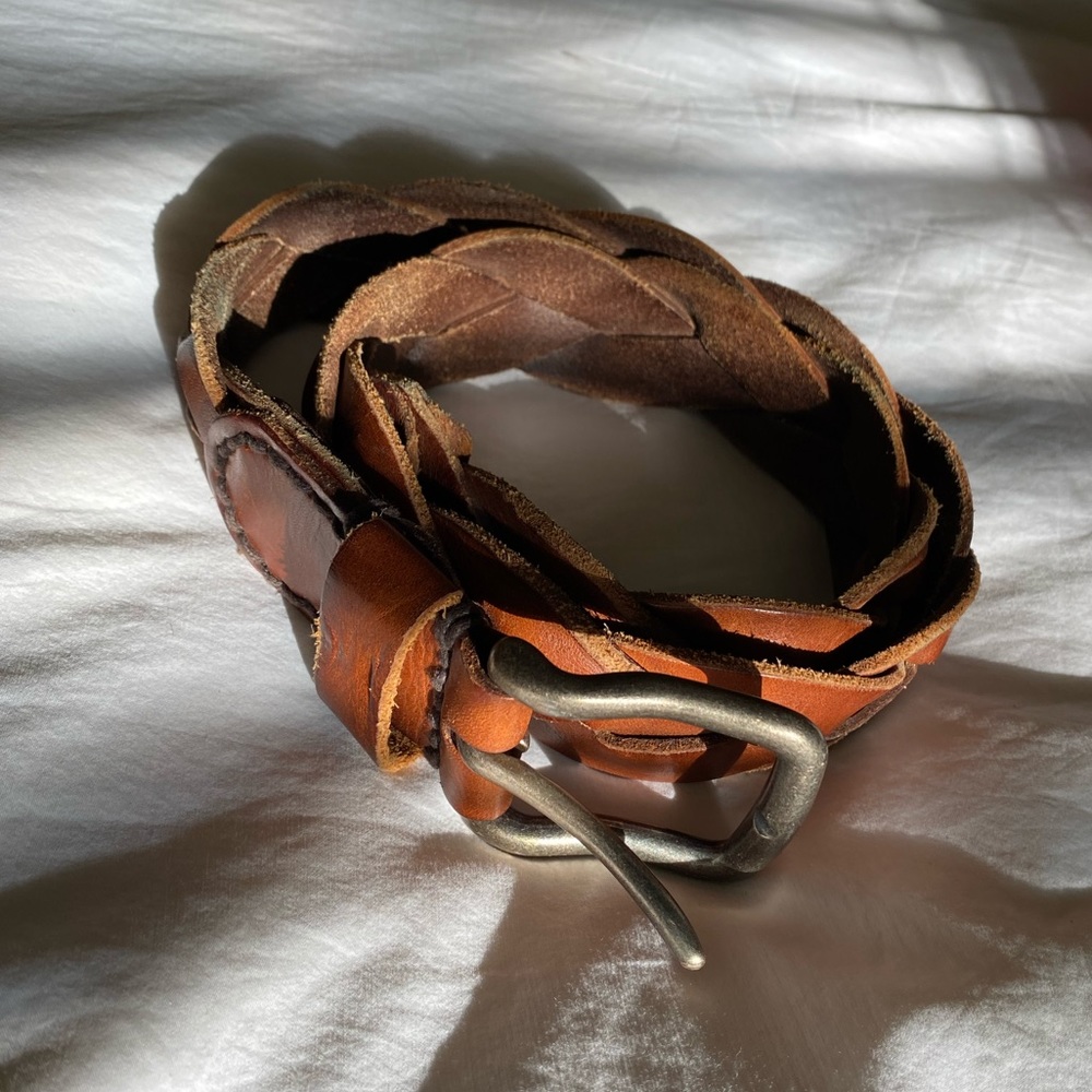 Genuine Leather Woven Belt